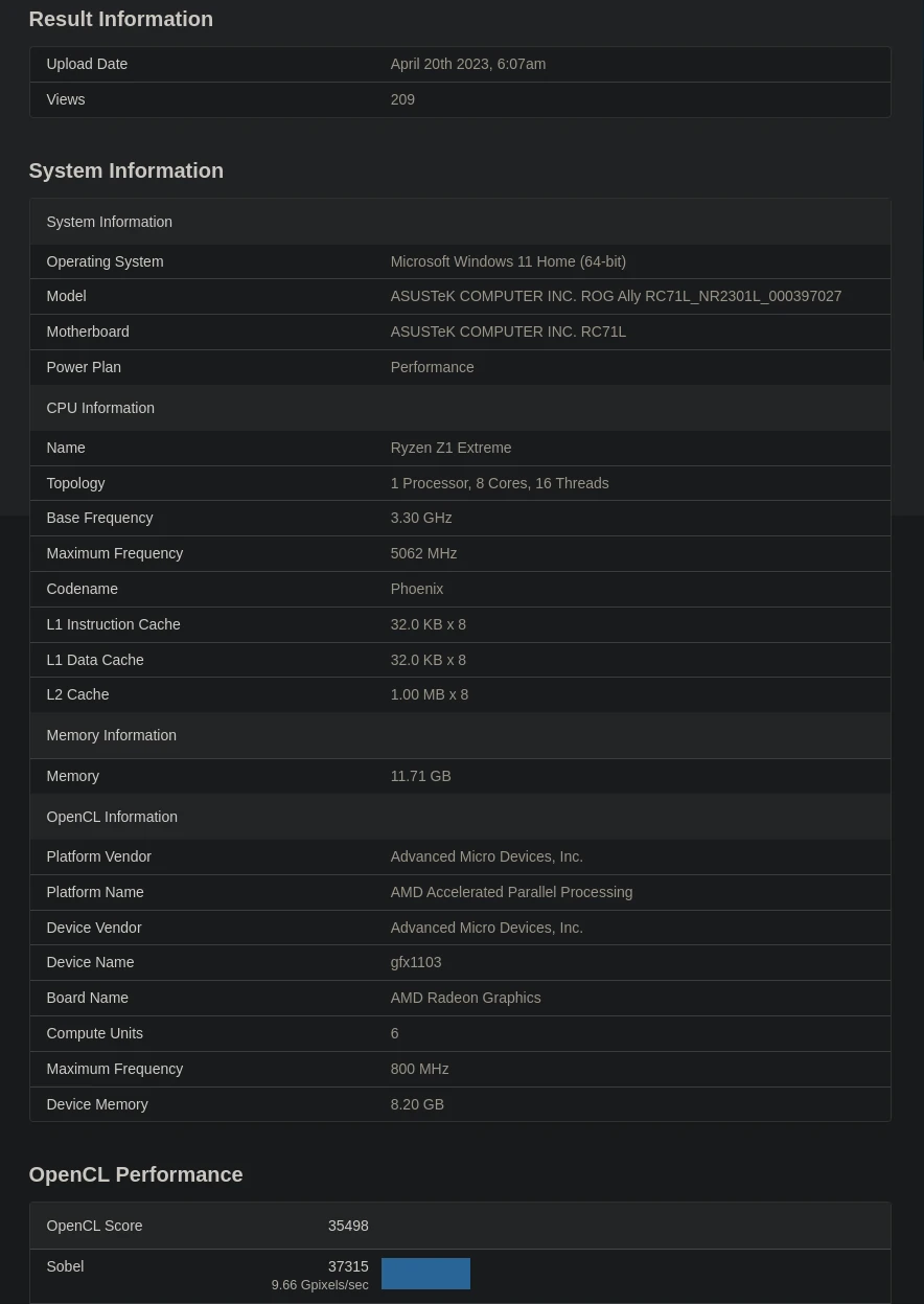 Geekbench score