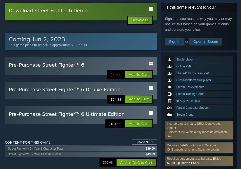 Street Fighter 6 Gets Denuvo Just Days Ahead of Launch
