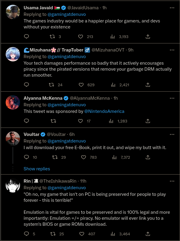 Twitter responses