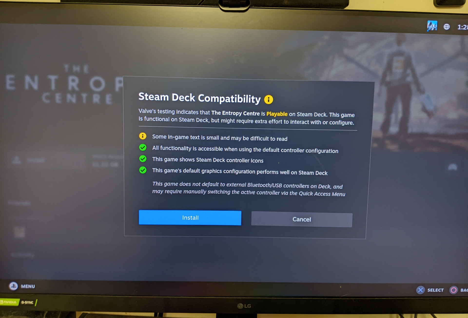 ChimeraOS Deck compatibility screen