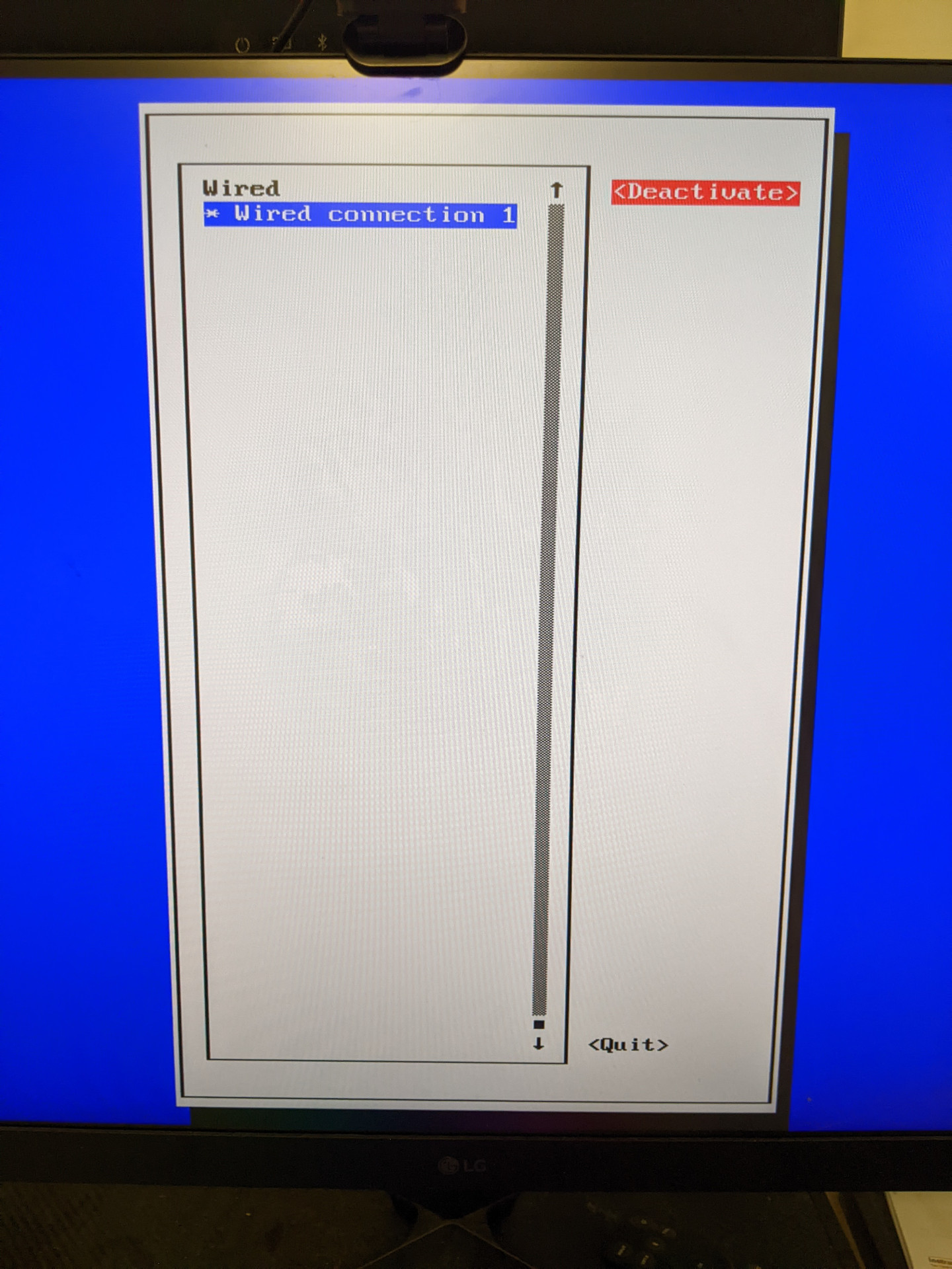 ChimeraOS installer Internet settings