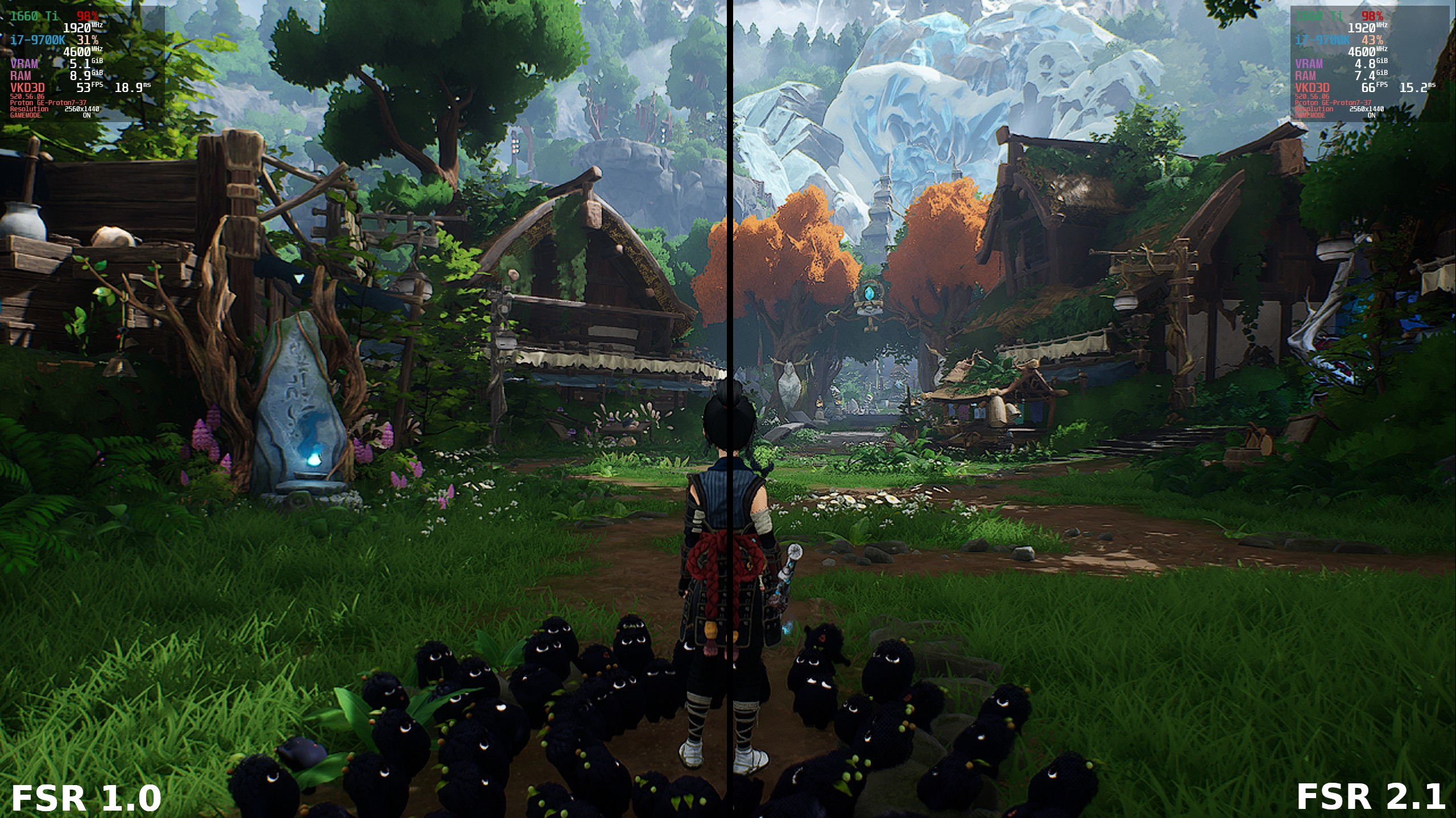 FSR 1.0 vs. 2.1 performance