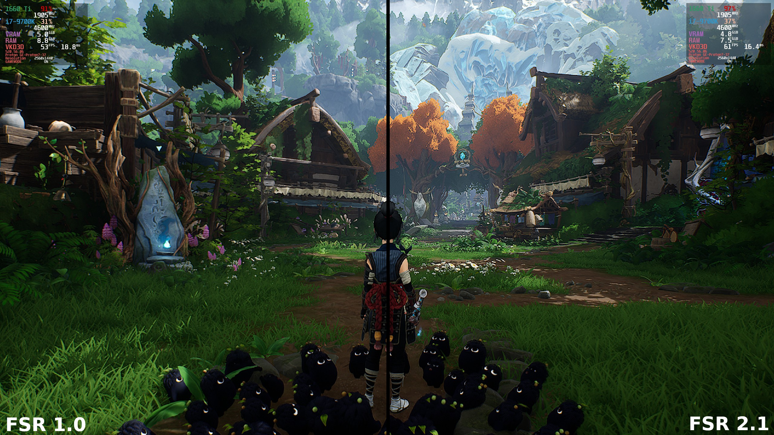 FSR 1.0 vs. 2.1 quality