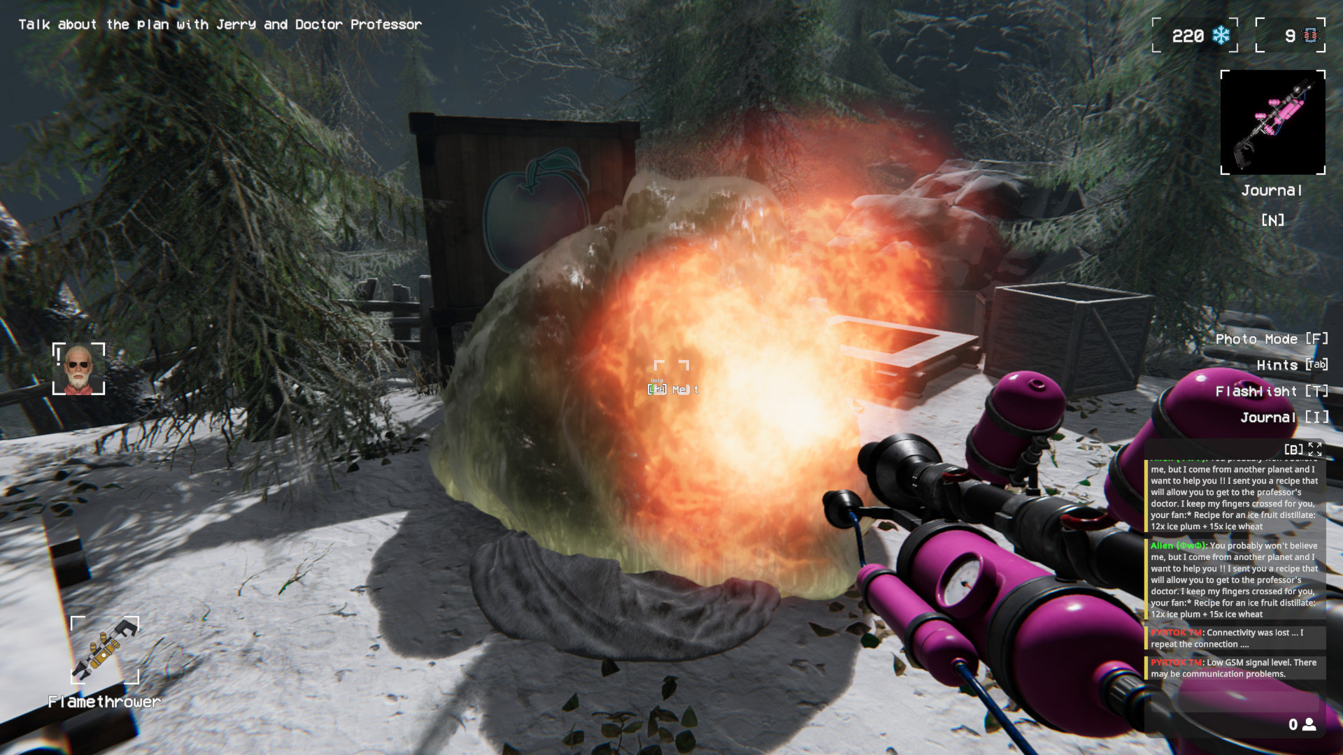 Booze Masters – melting ice with flamethrower