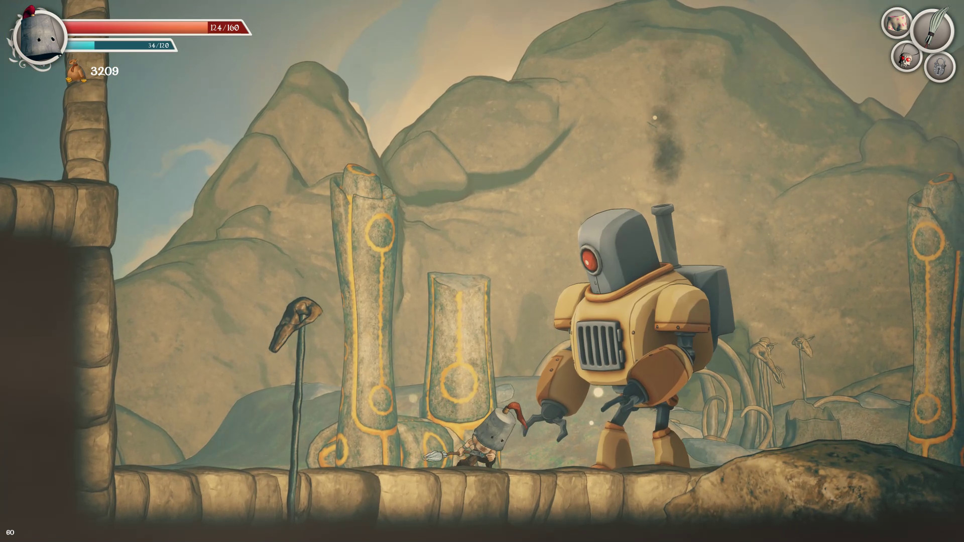Clunky Hero gameplay with robot