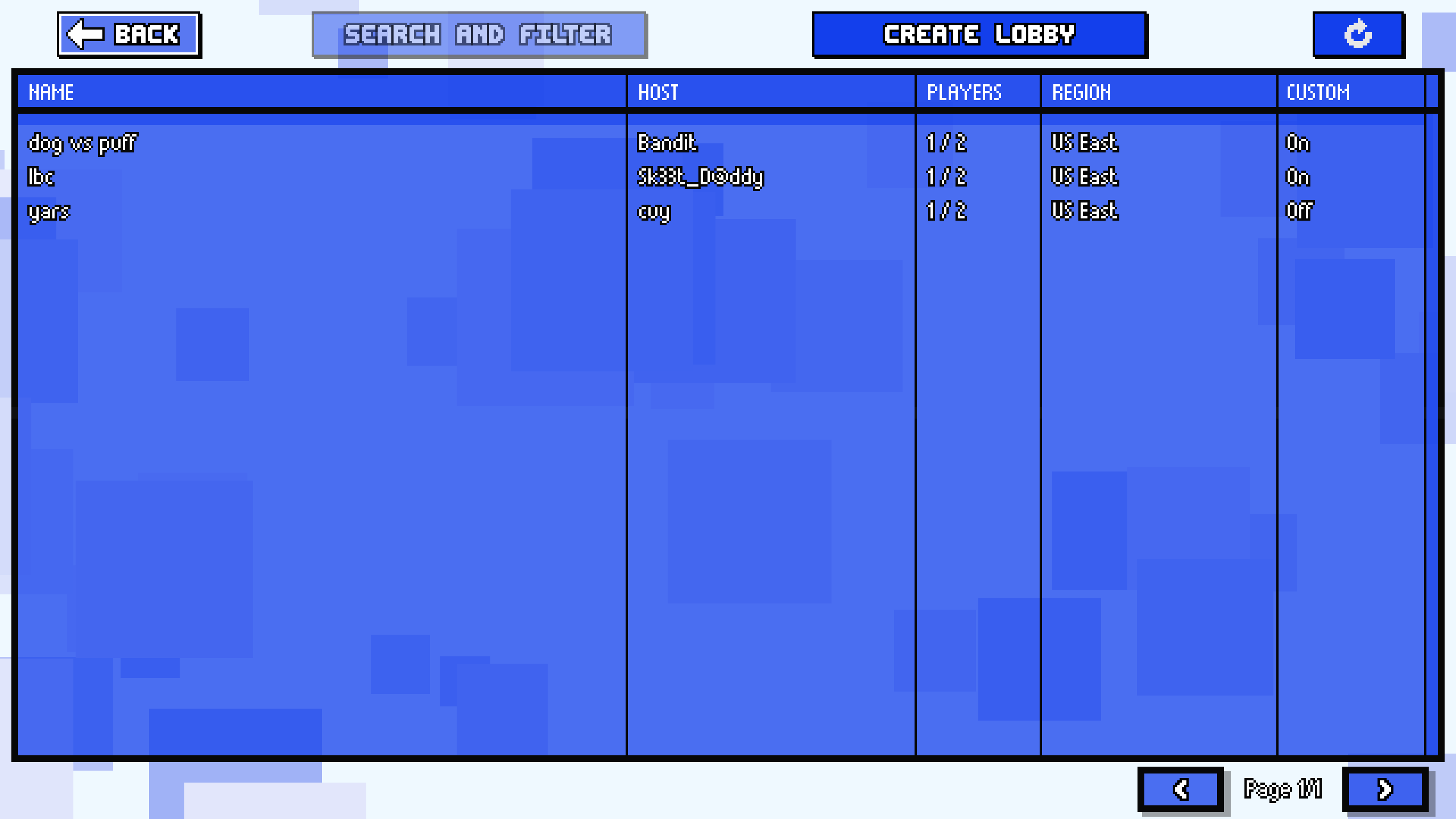 Fraymakers lobbies
