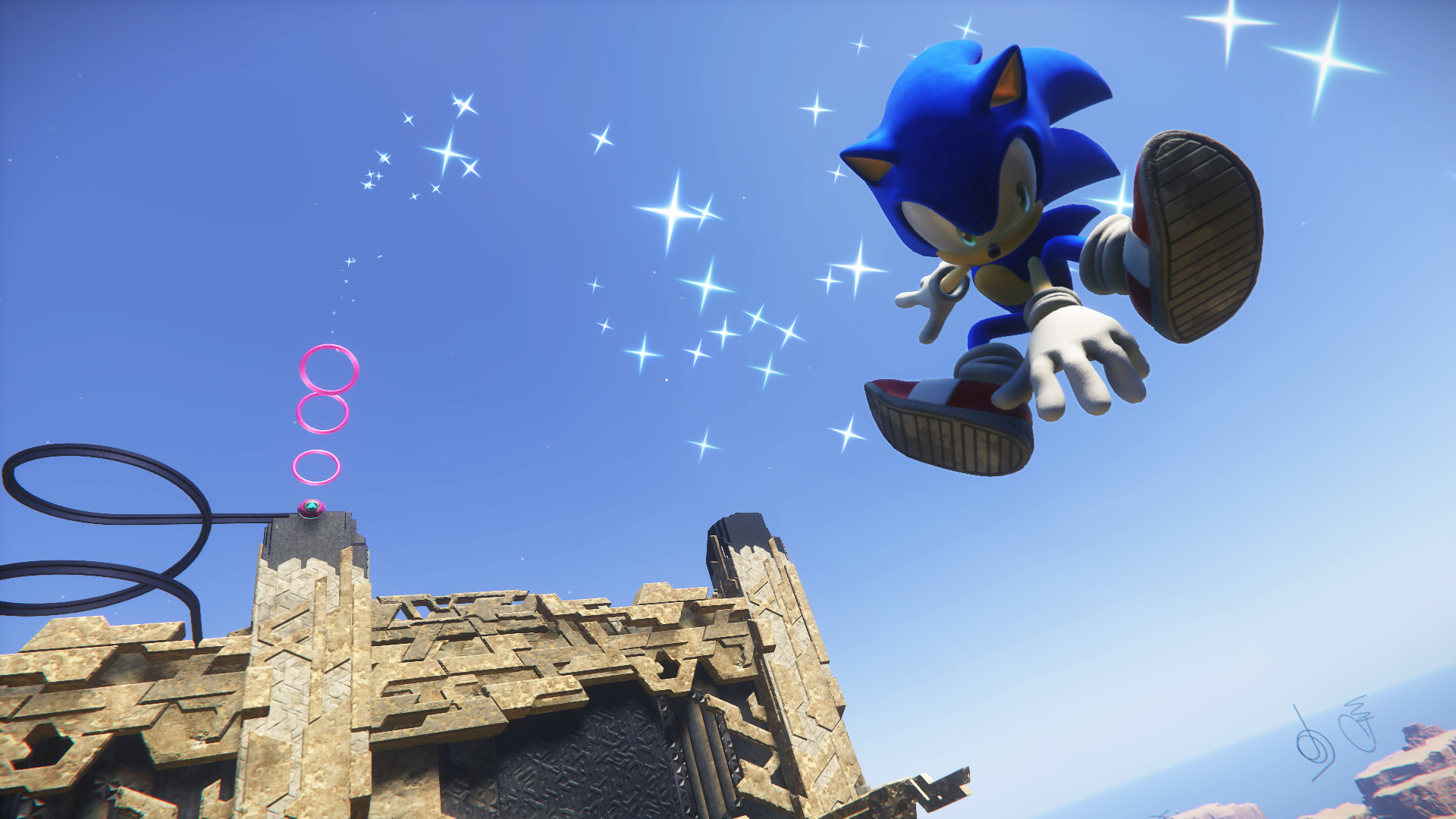 Sonic Frontiers - in mid-air