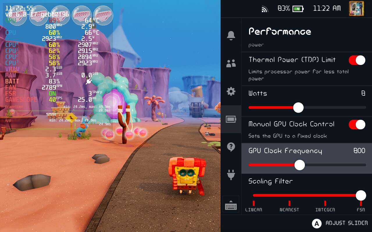 Cosmic Shake on Deck 40 FPS settings