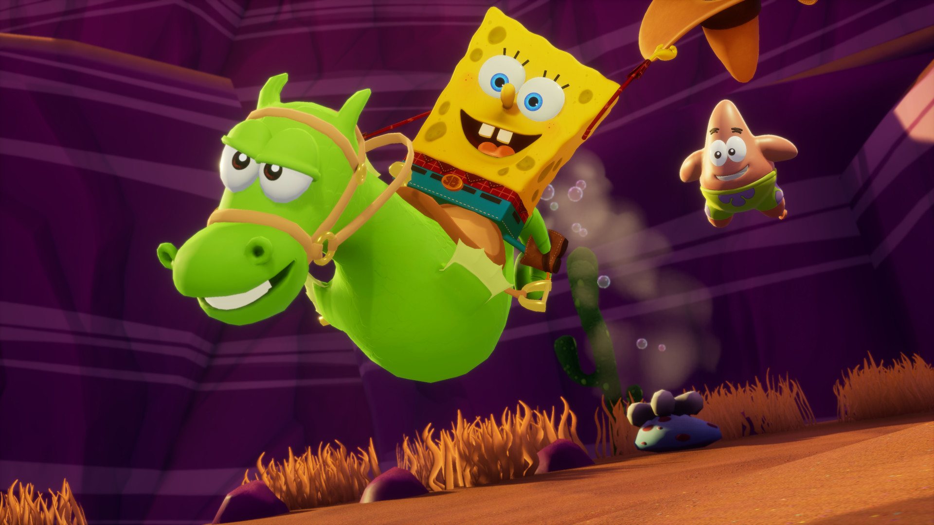 Cosmic Shake cutscene with Spongebob and seahorse