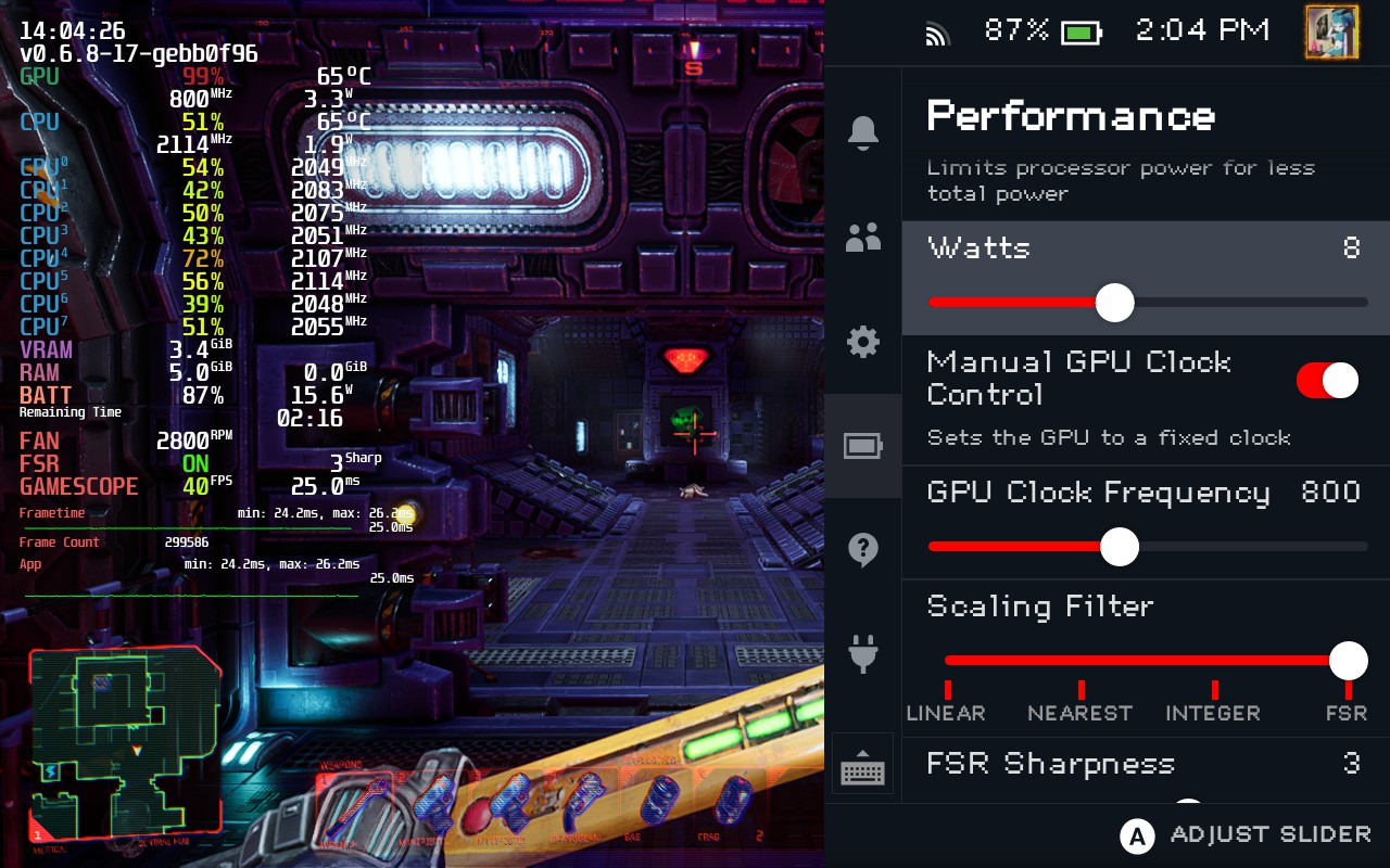 System Shock on Deck 40 FPS build