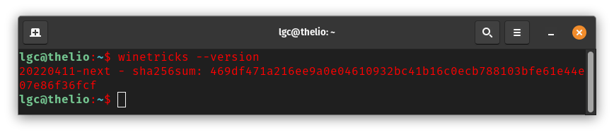 Checking winetricks version