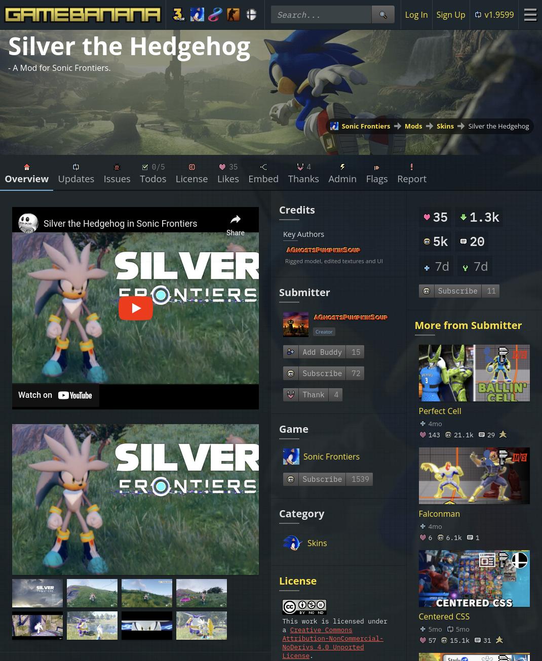 Silver mod for Sonic Frontiers