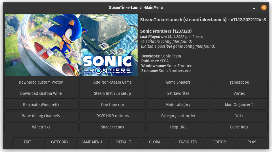 STL with Sonic Frontiers