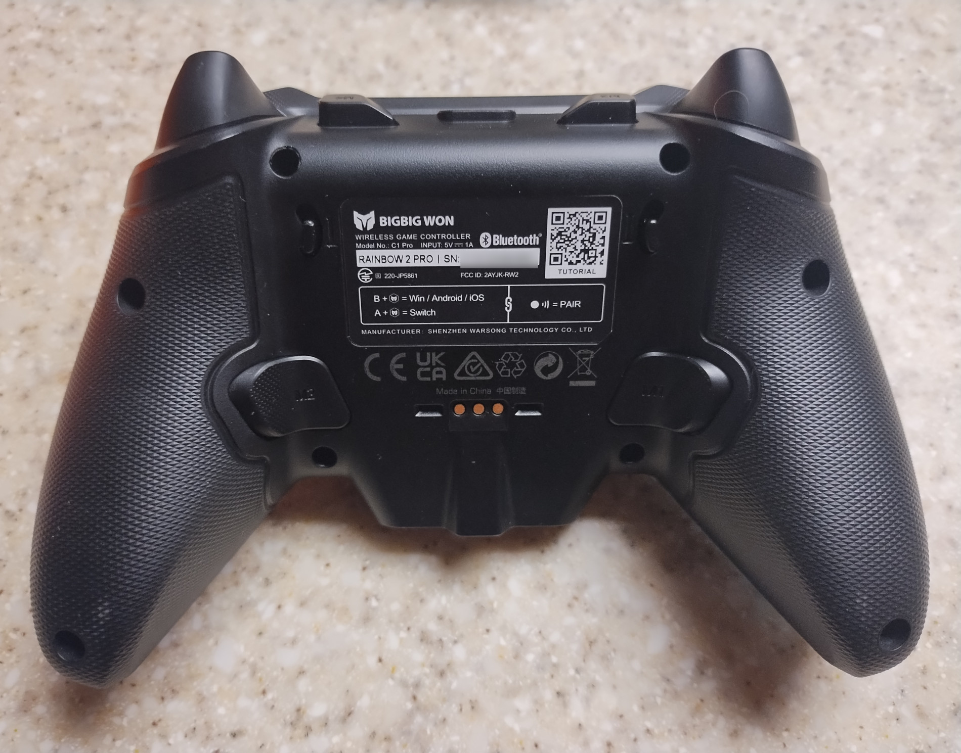 Controller backside