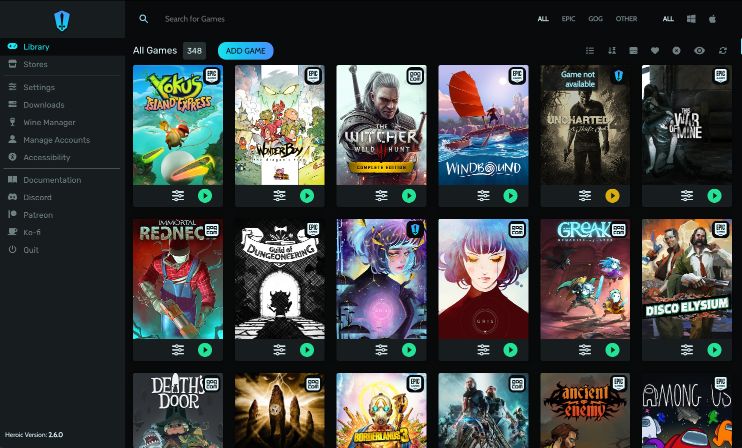 Heroic Games Launcher 2.6.1 'Trafalgar Law' Adds New Logo and Default Theme, Makes It Easier to Access Game Settings