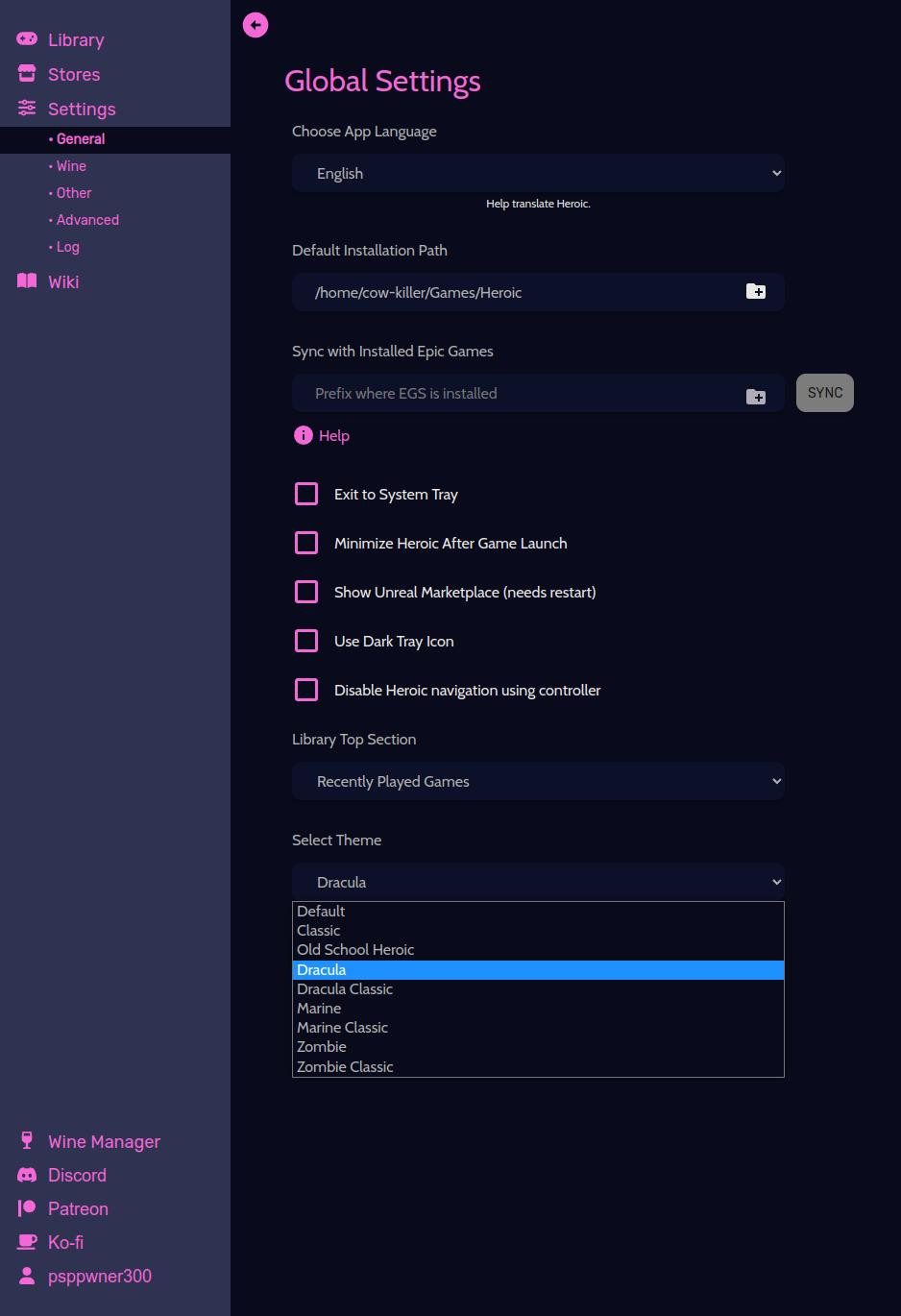 heroic theme selection