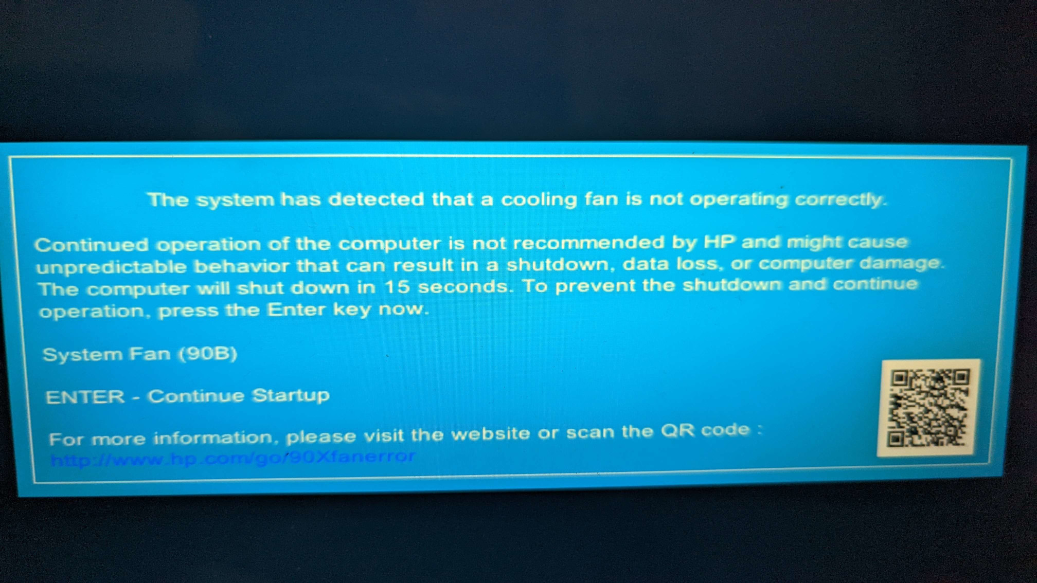 HP Dev One fan error