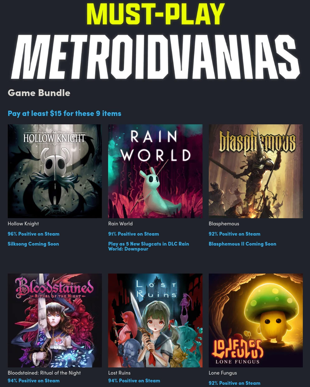 Must-Play Metroidvania Bundle by Humble Bundle