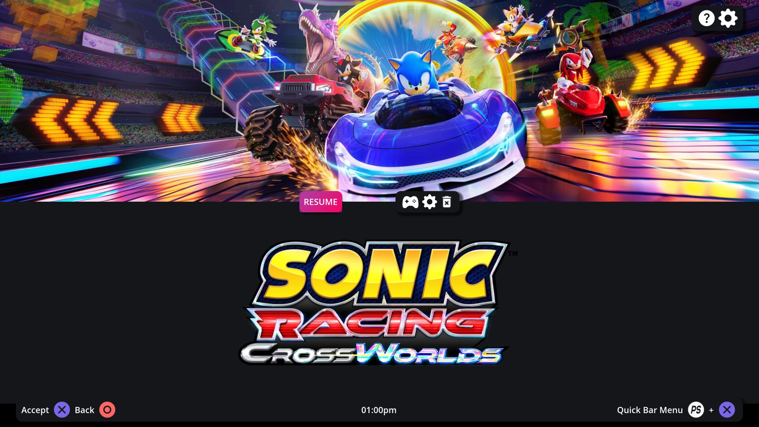 Sonic Racing CrossWorlds in OpenGamepadUI