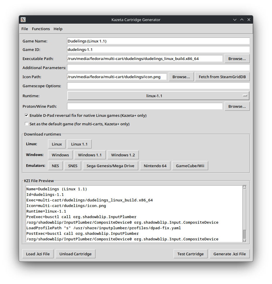 KZI Cartridge Generator - making a Dudelings cartridge