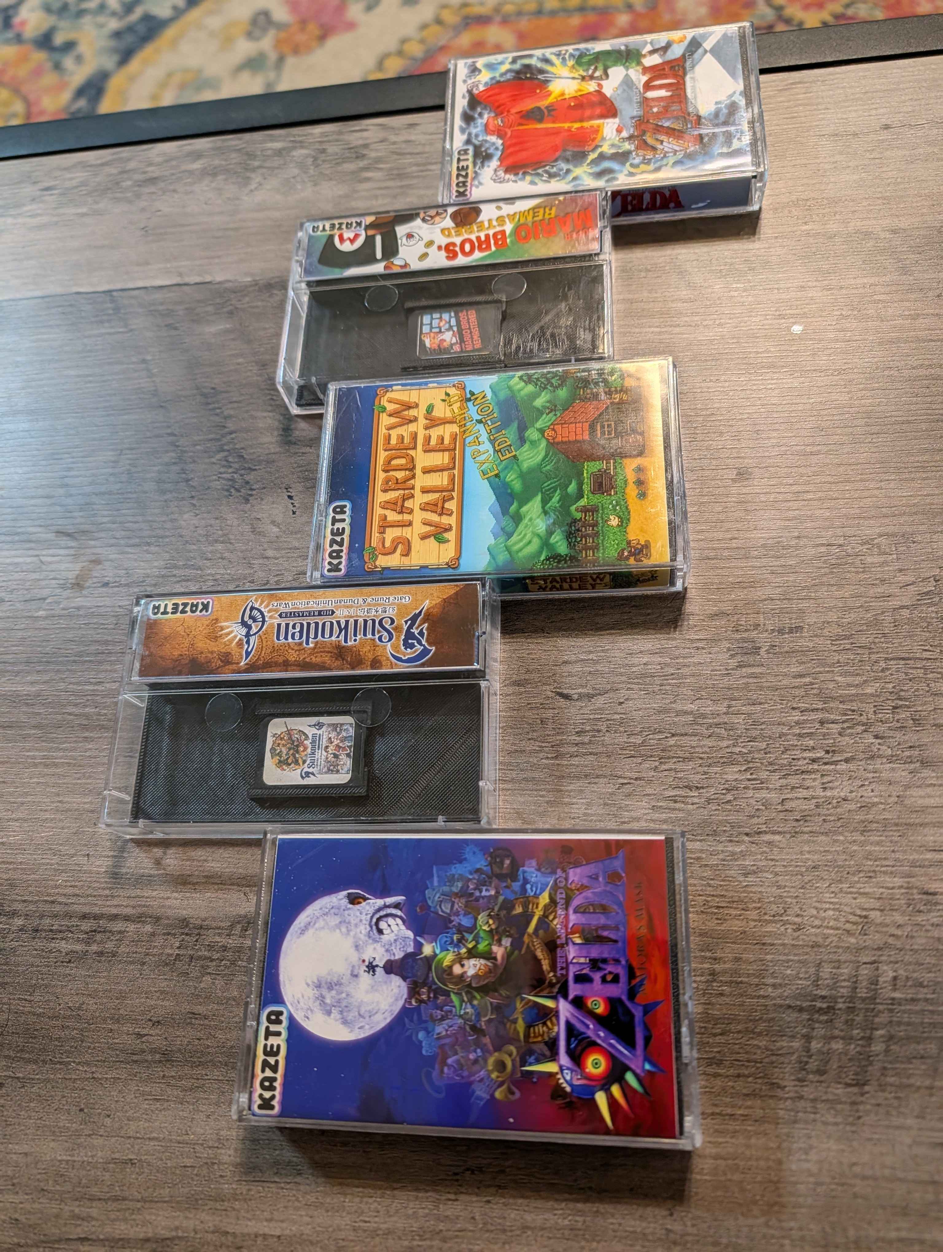 Kazeta cartridges inside of jewel cases