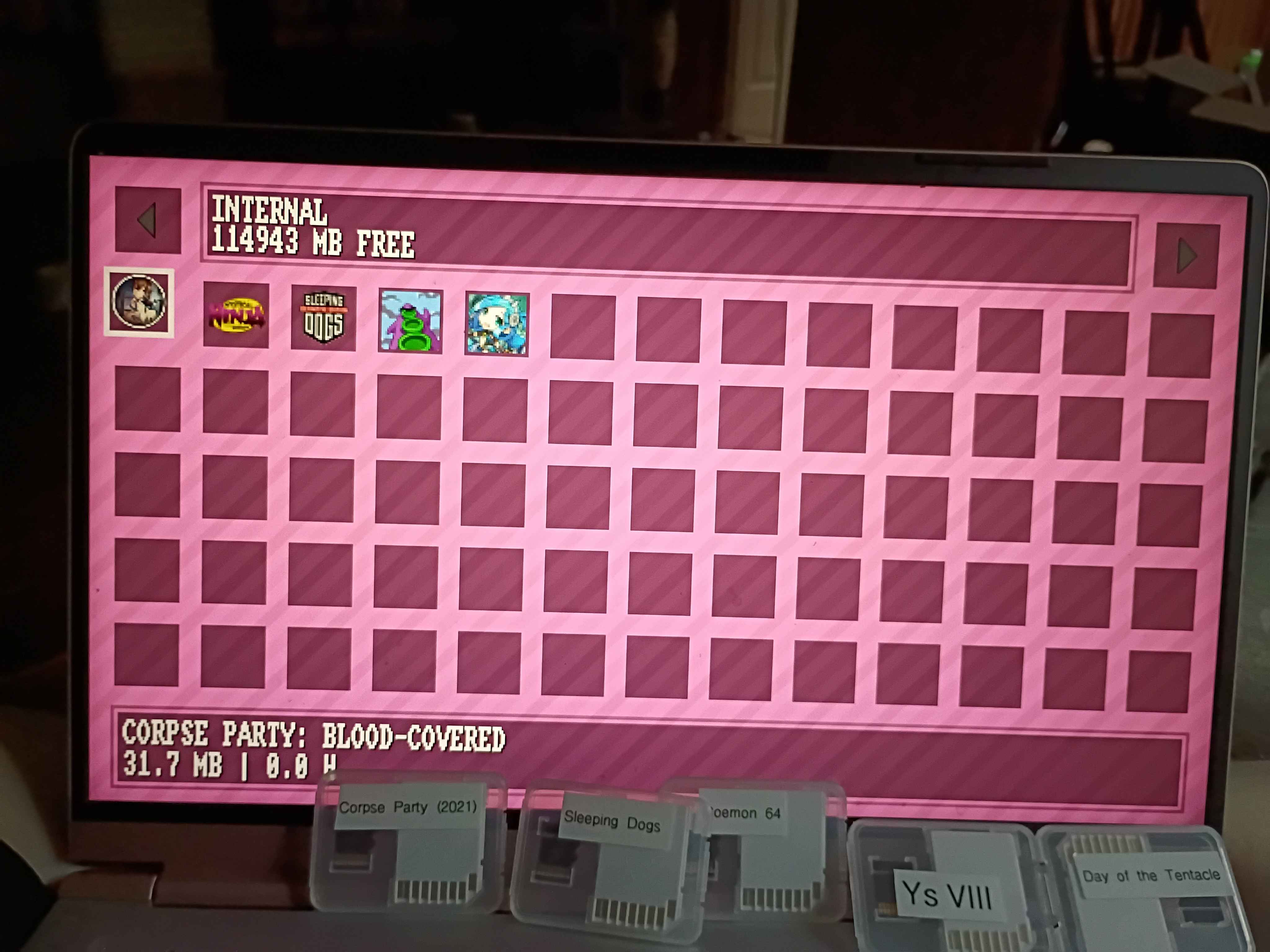 Kazeta BIOS - save data screen