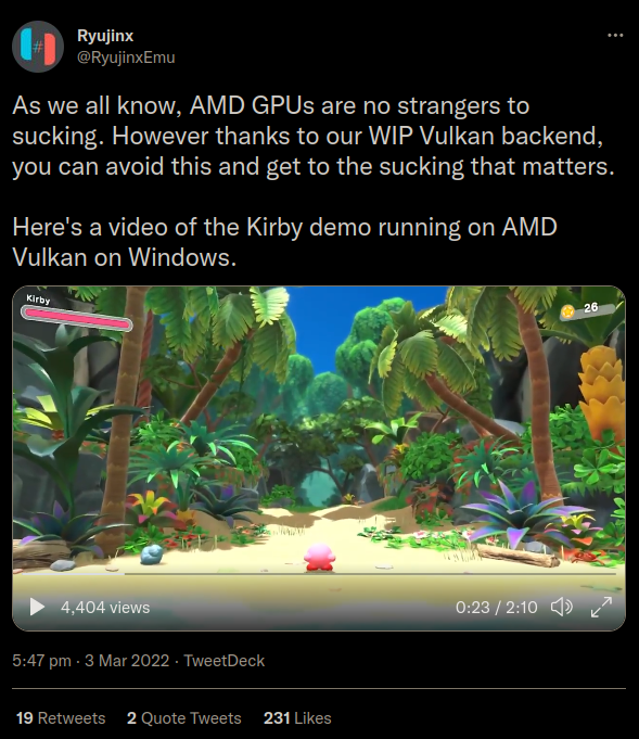 kirby on AMD