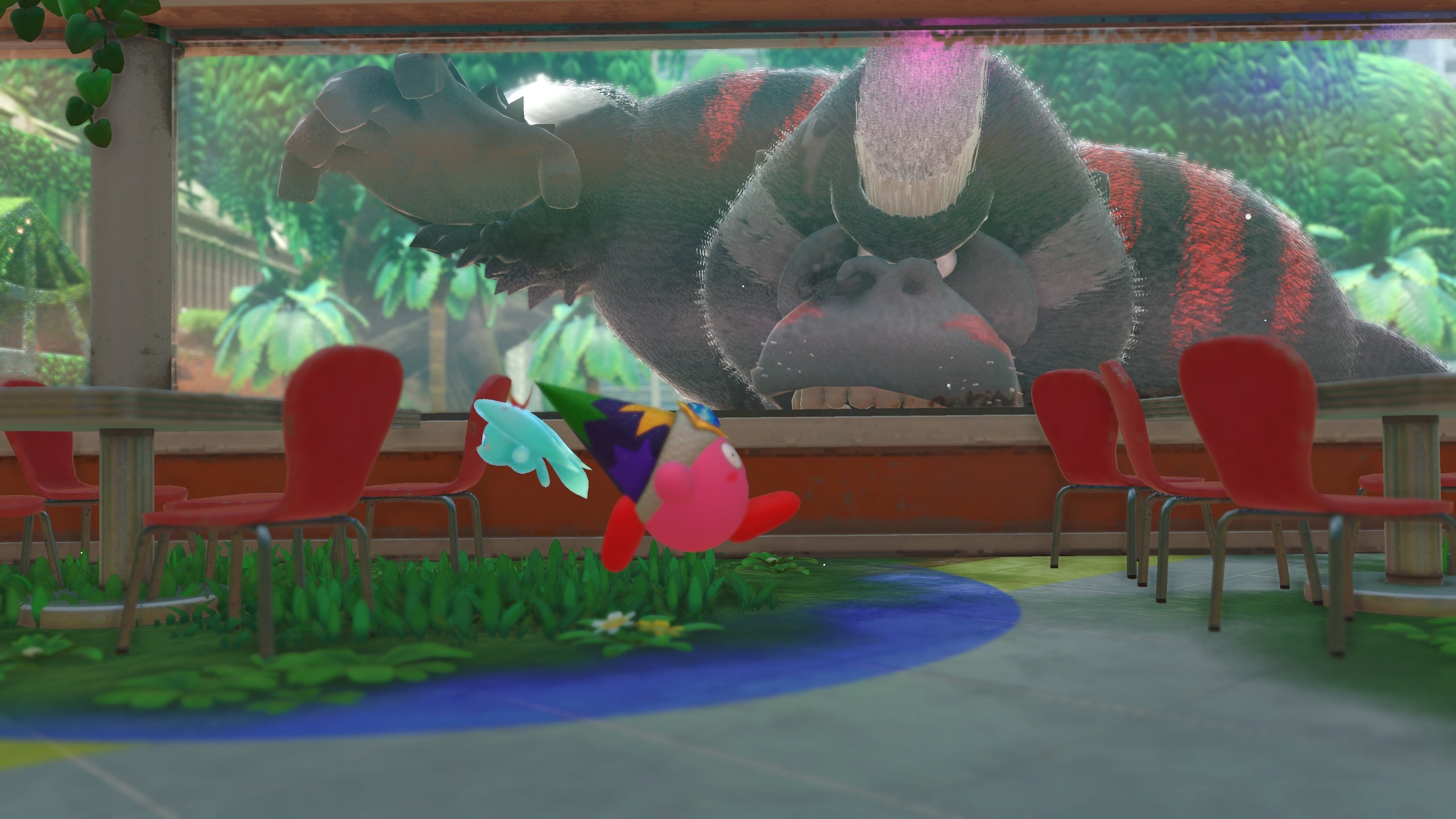 kirby about to get grabbed by an ape