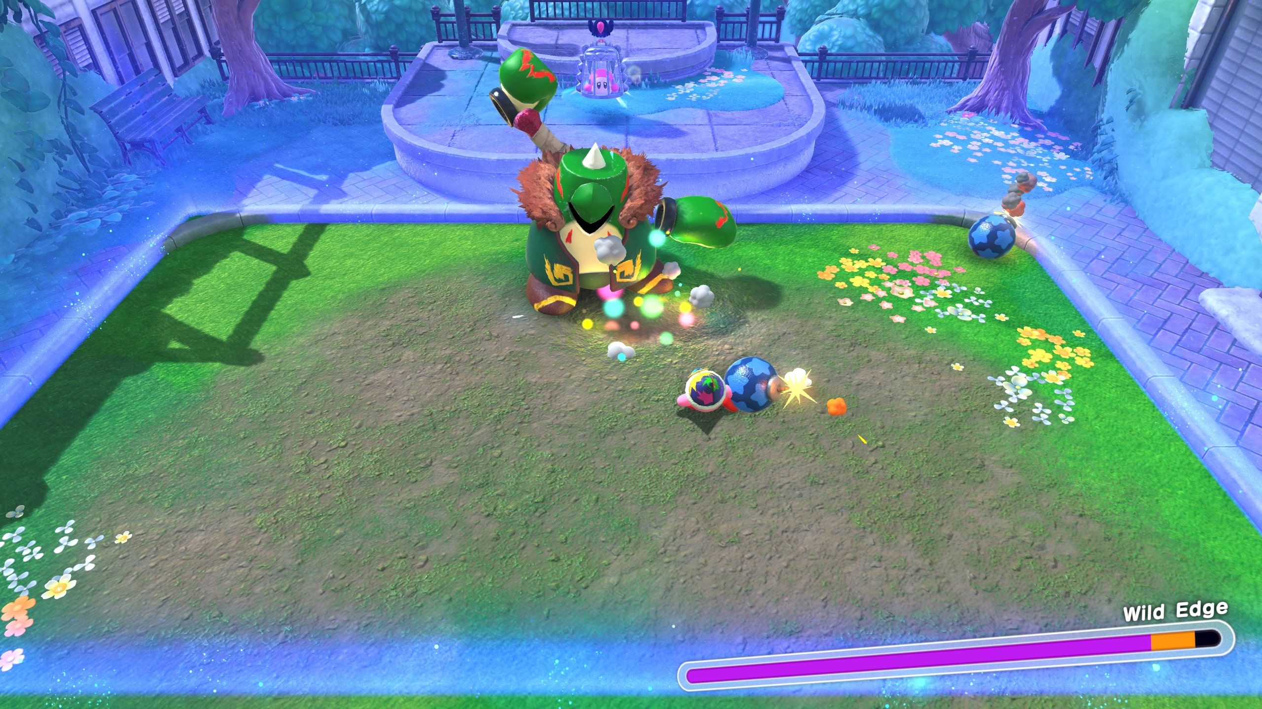 kirby about to throw a bomb