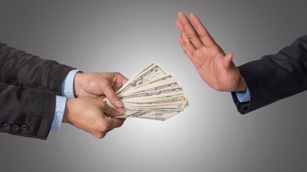 rejecting money