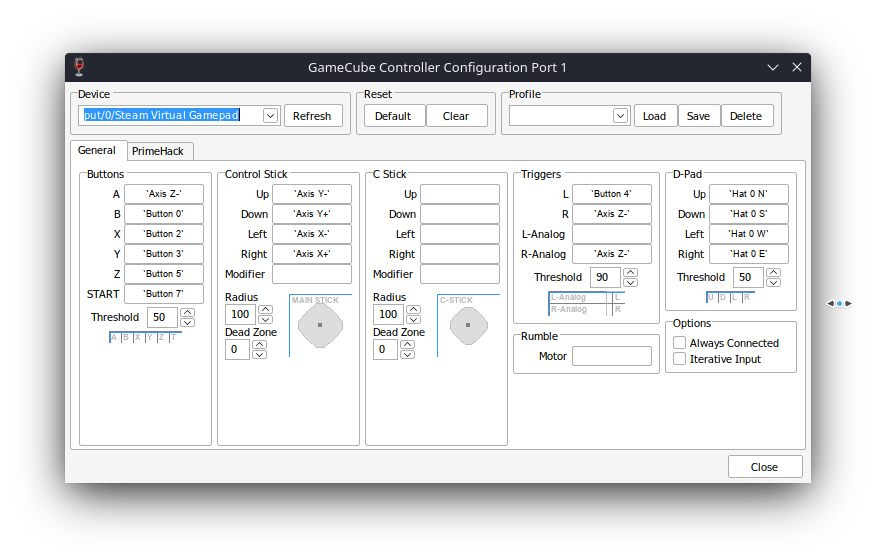 MPR configuring controls