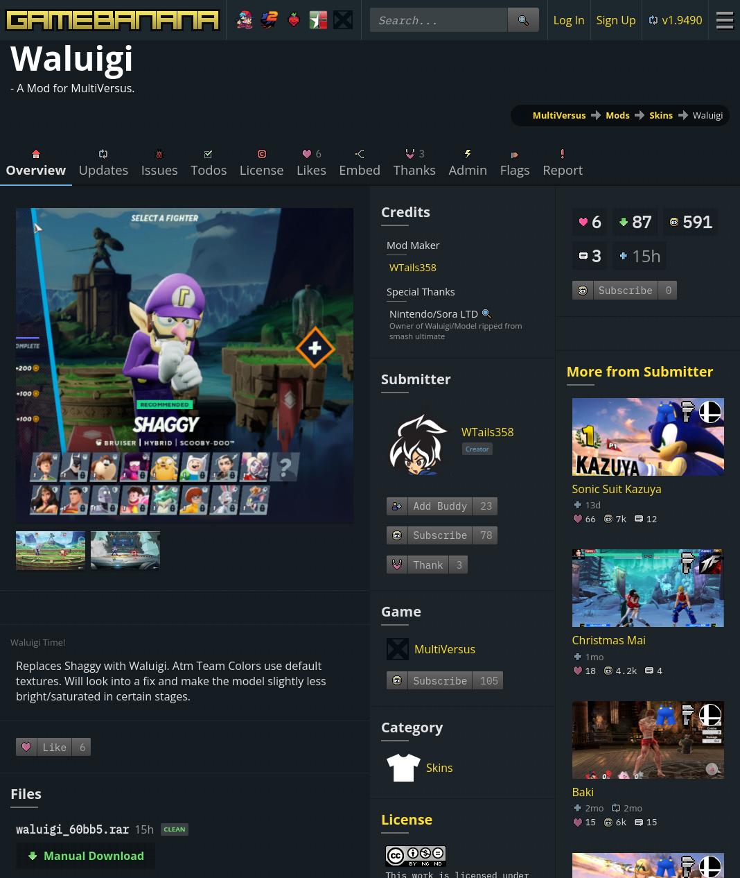 waluigi mod page for shaggy