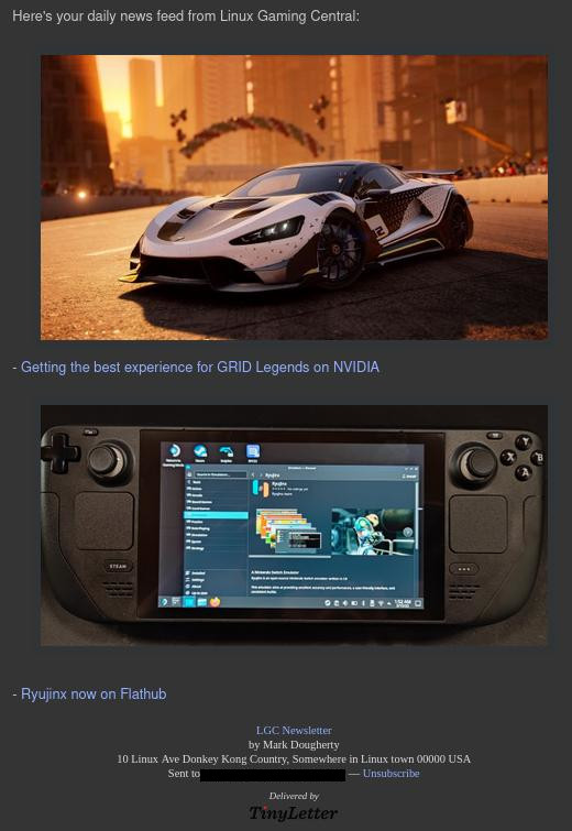 lgc newsletter on desktop