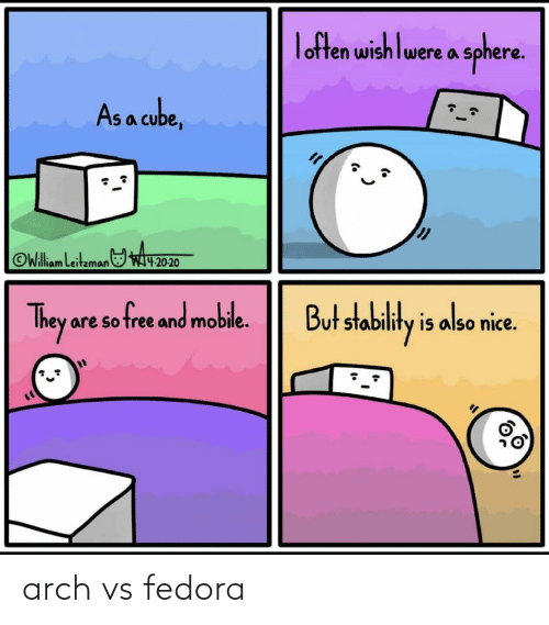 Arch VS. Fedora meme