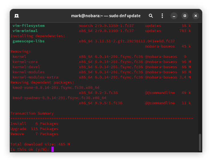 dnf update example