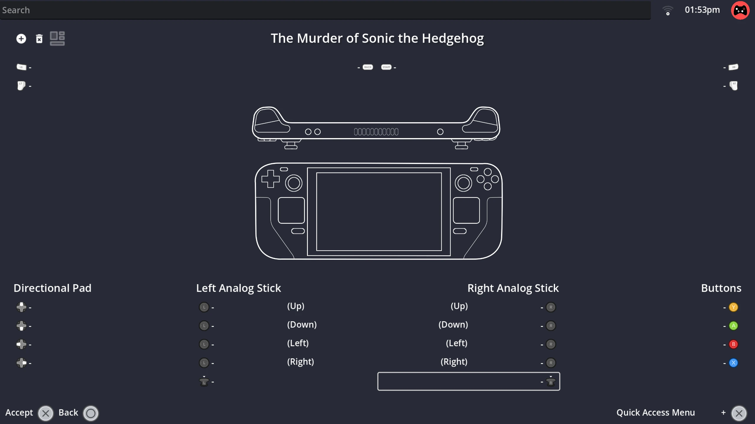 OpenGamePadUI controller layout