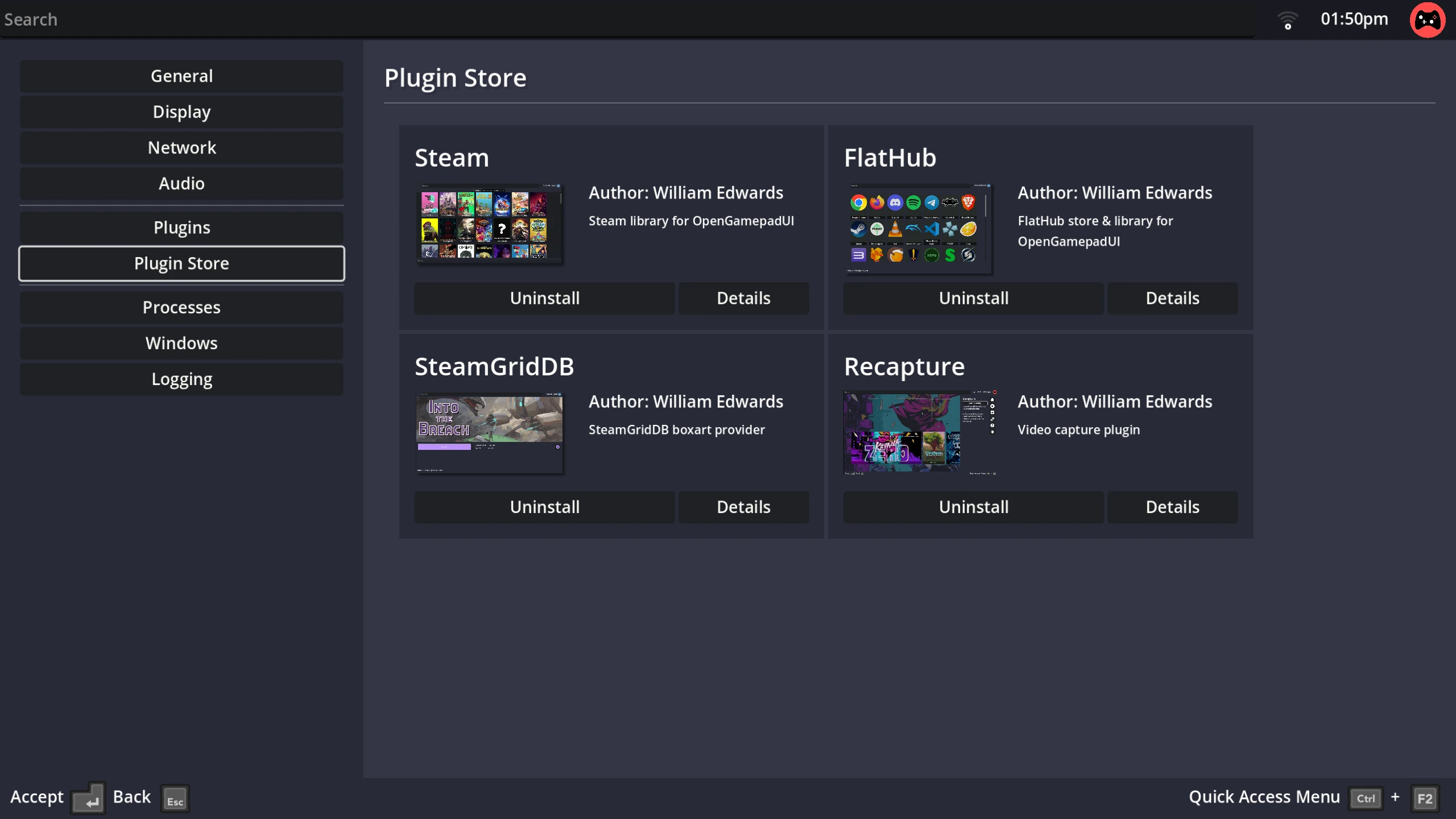 OpenGamePadUI Plugins