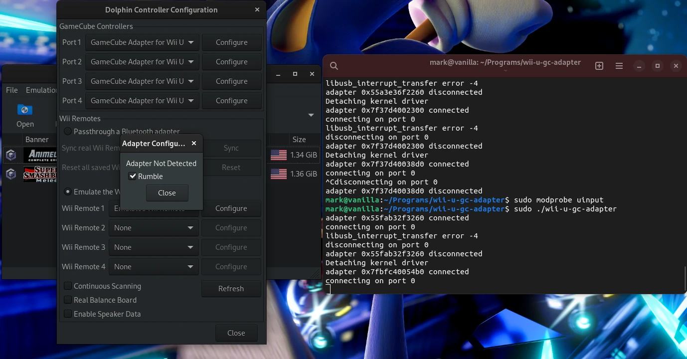 Vanilla OS - can’t use Mayflash adapter
