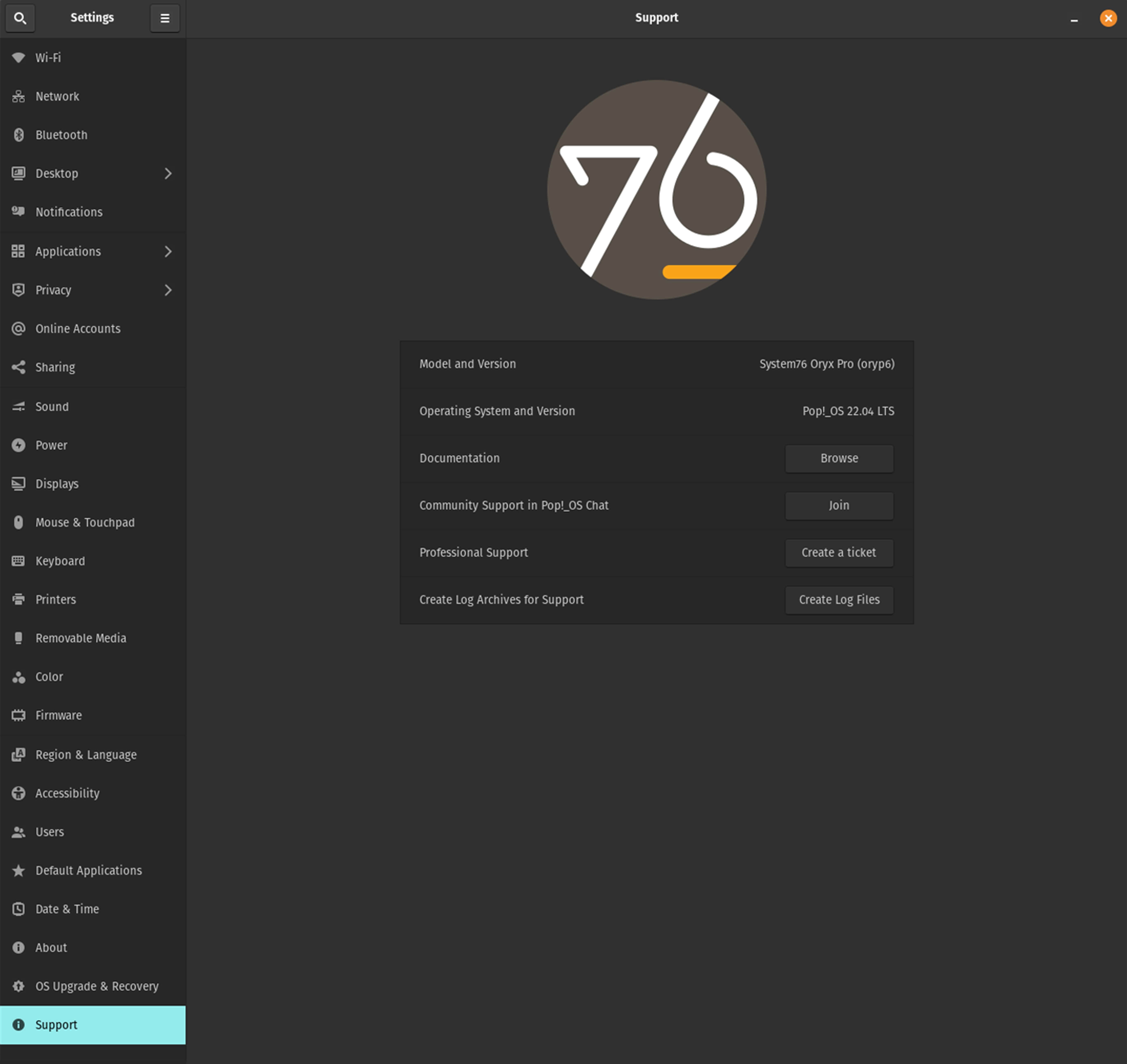 pop!_os 22.04 lts new support panel