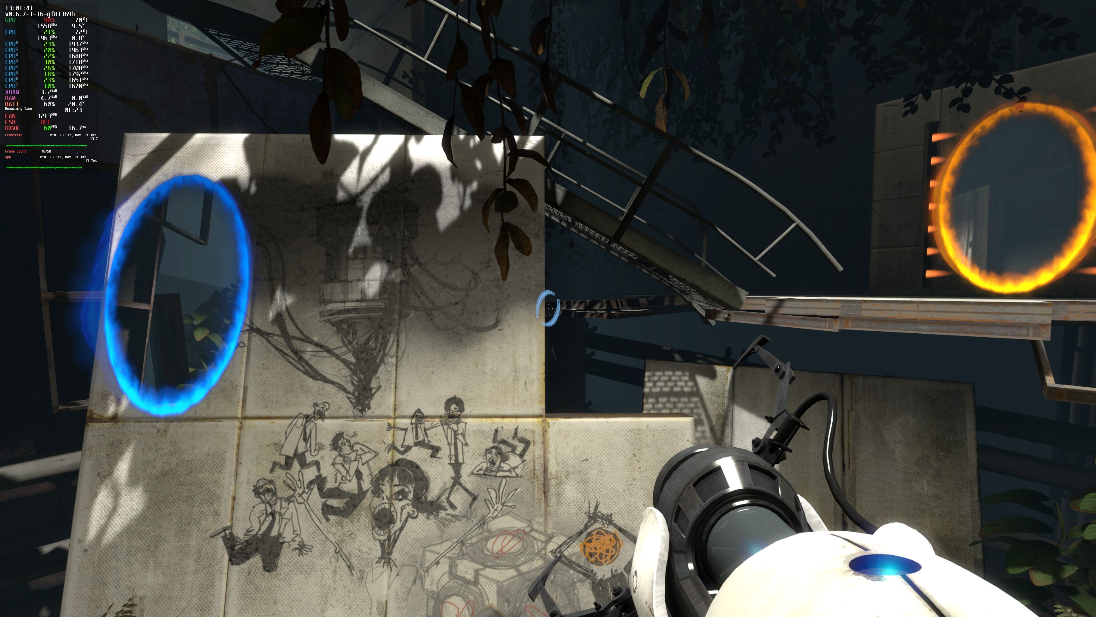 portal 2 docked on deck