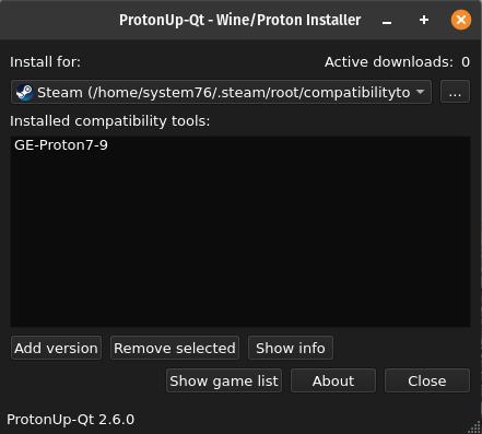 protonup-qt main menu