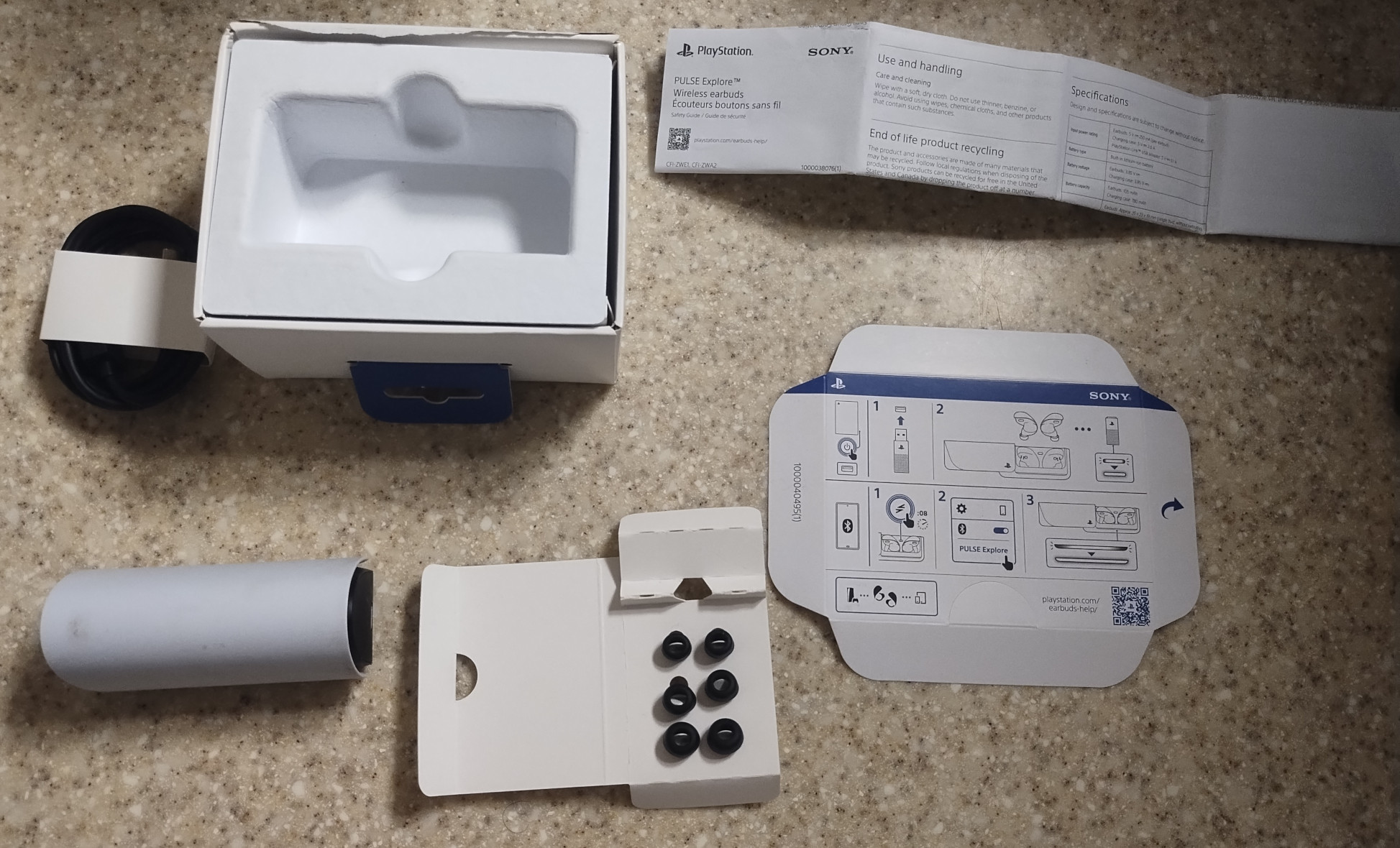 PlayStation Pulse Explore earbud contents