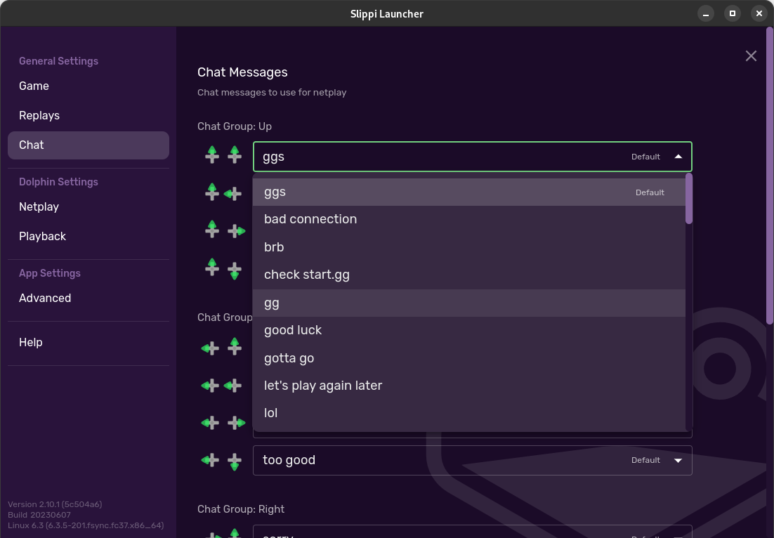 Slippi 3.1.0 Adds Configurable Chat Messages, Fixes Building on Arch Linux