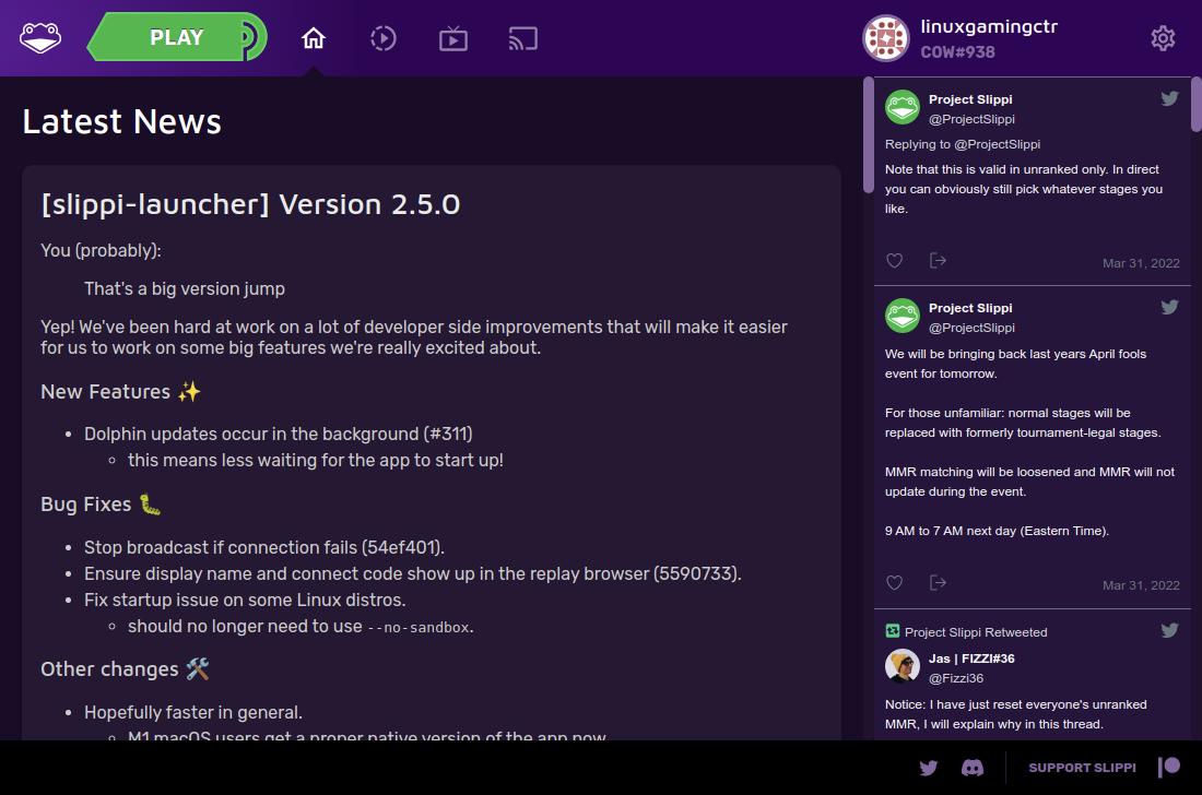 Slippi Launcher Version 2.5.0 Released, Adds Background Updates and an Important Linux Fix
