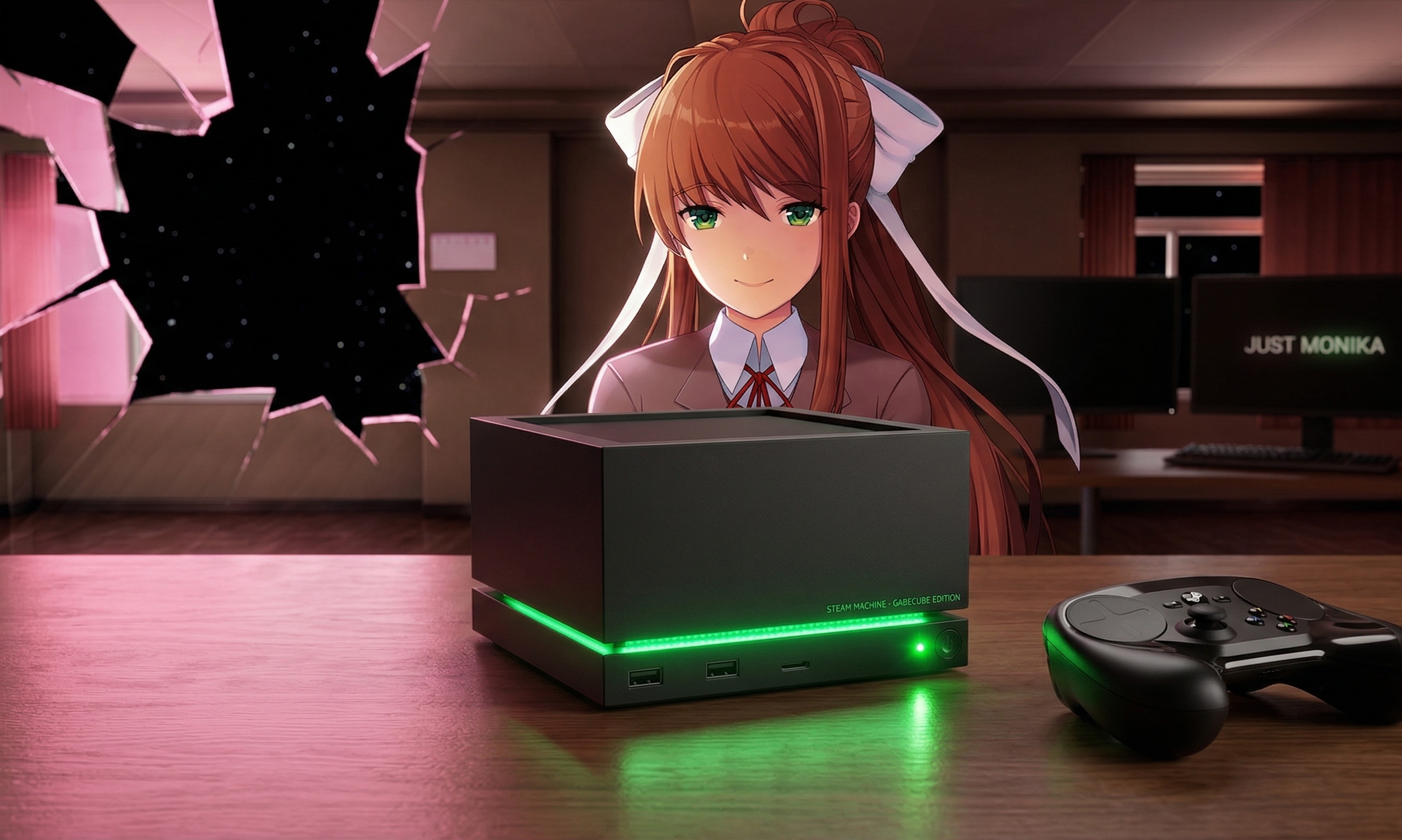 Monika with her Steam Machine