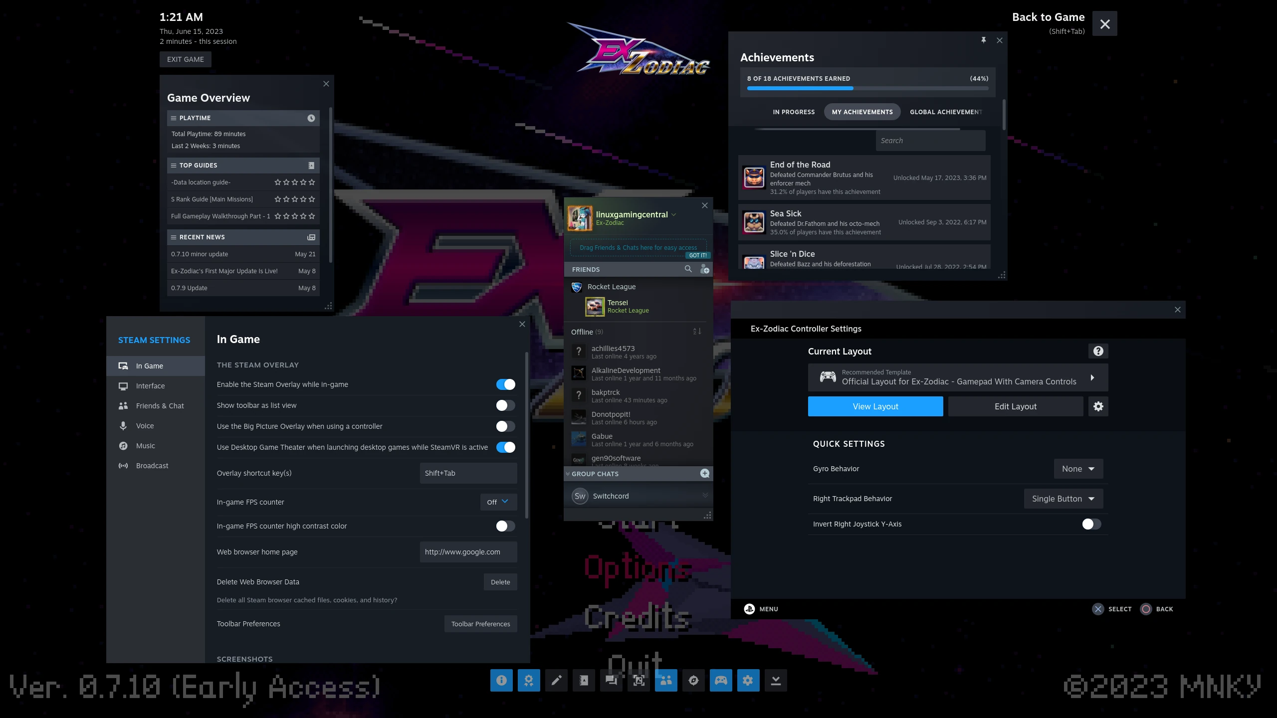 Steam updated in-game overlay