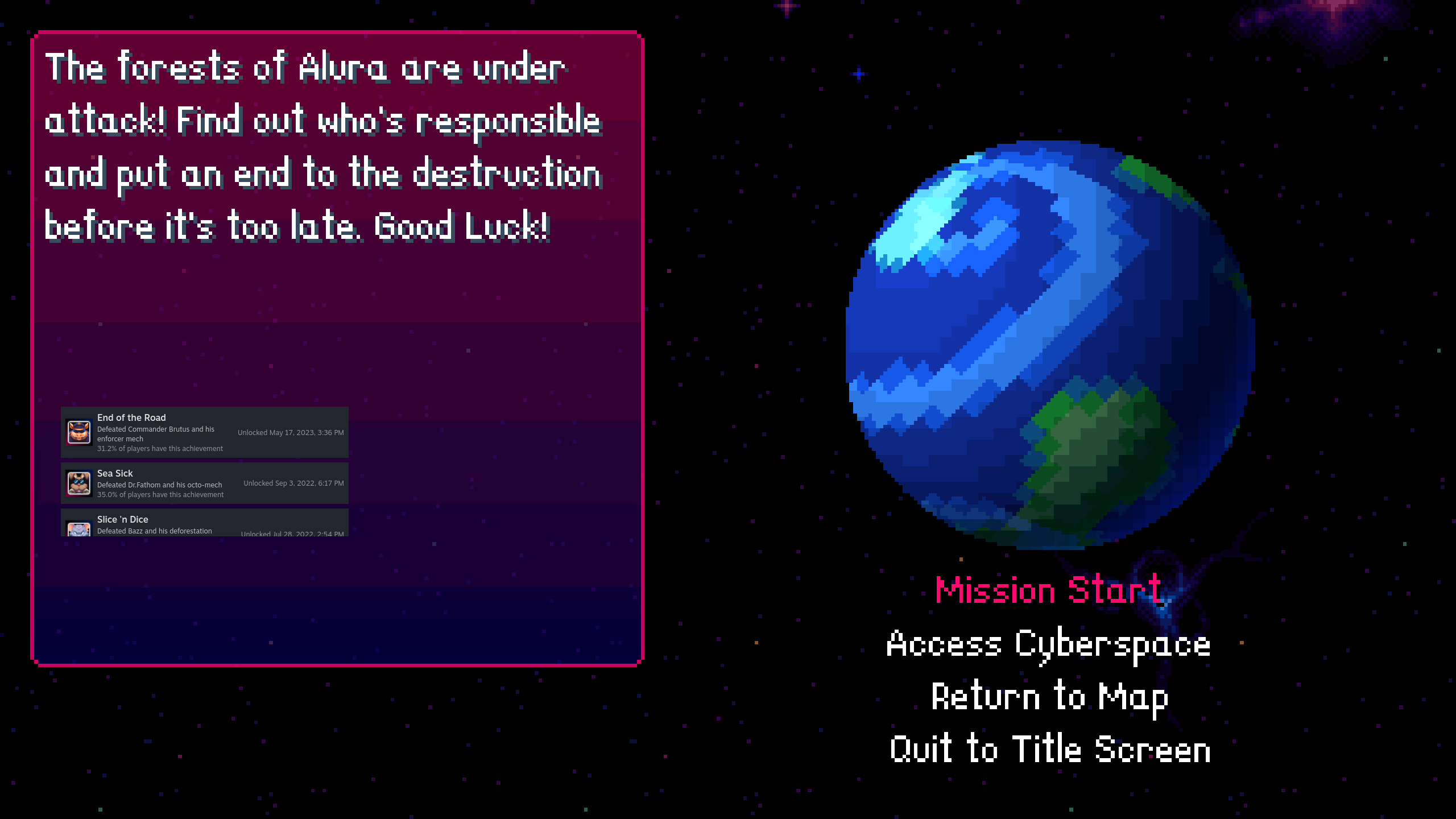 Pinned achievements in-game