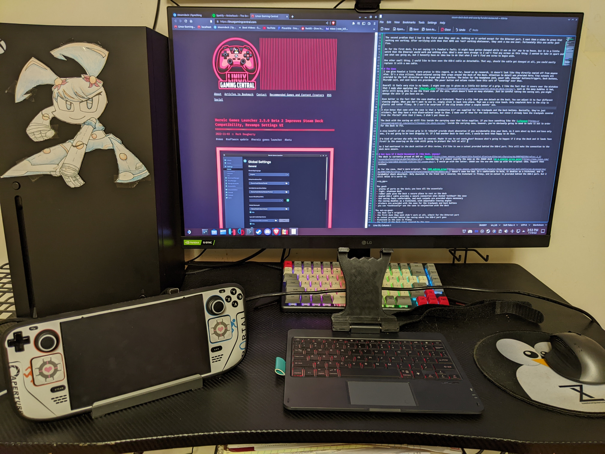 Typing review with Funalot dock