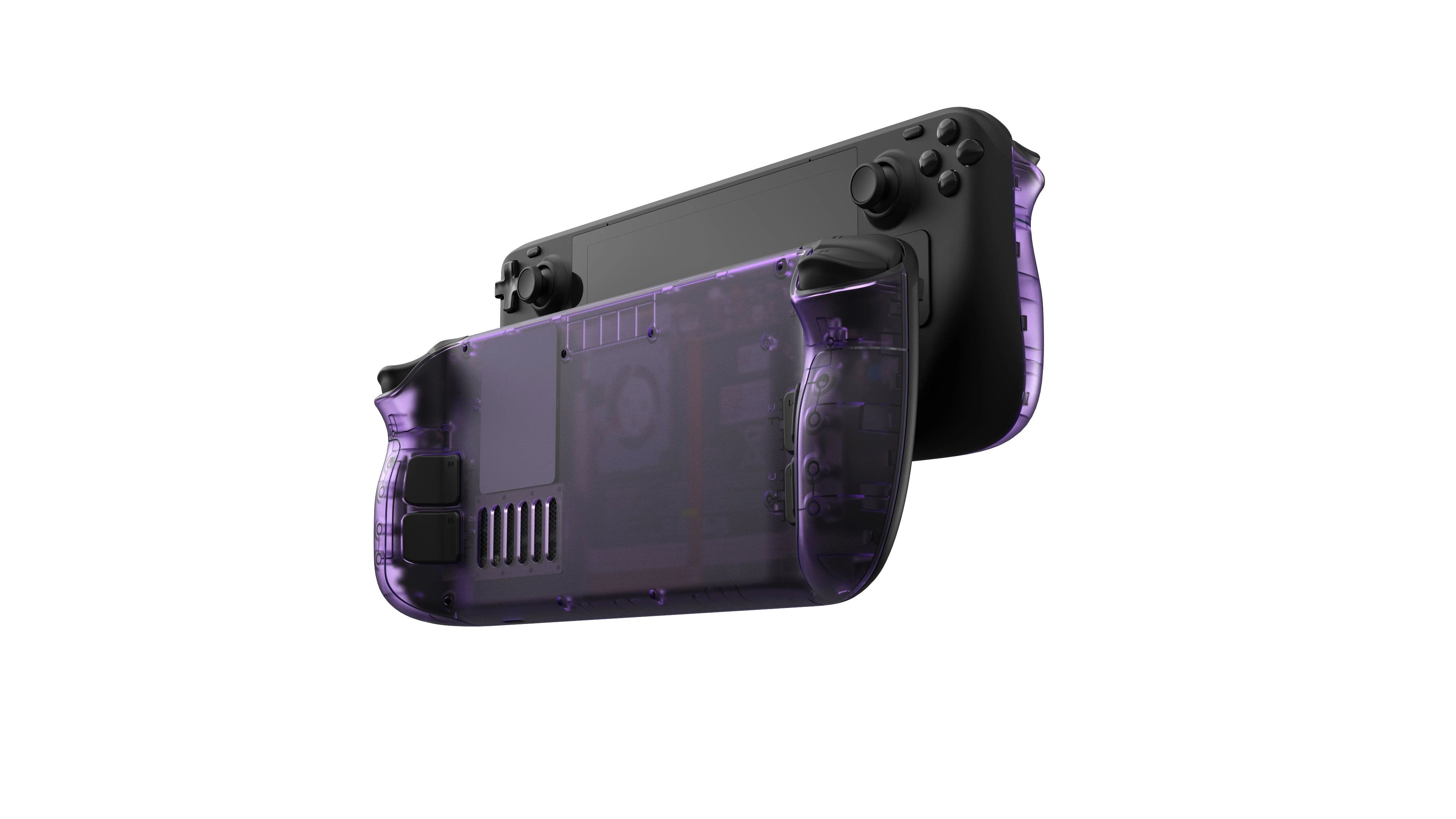 Purple colored clear case for Steam Deck by JSAUX