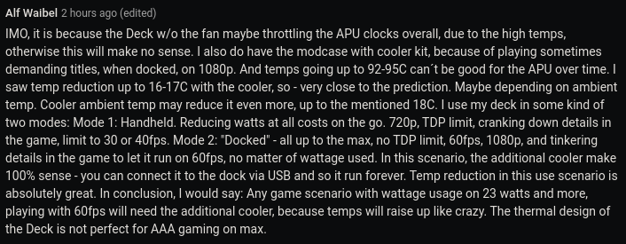Comment on cooling fan